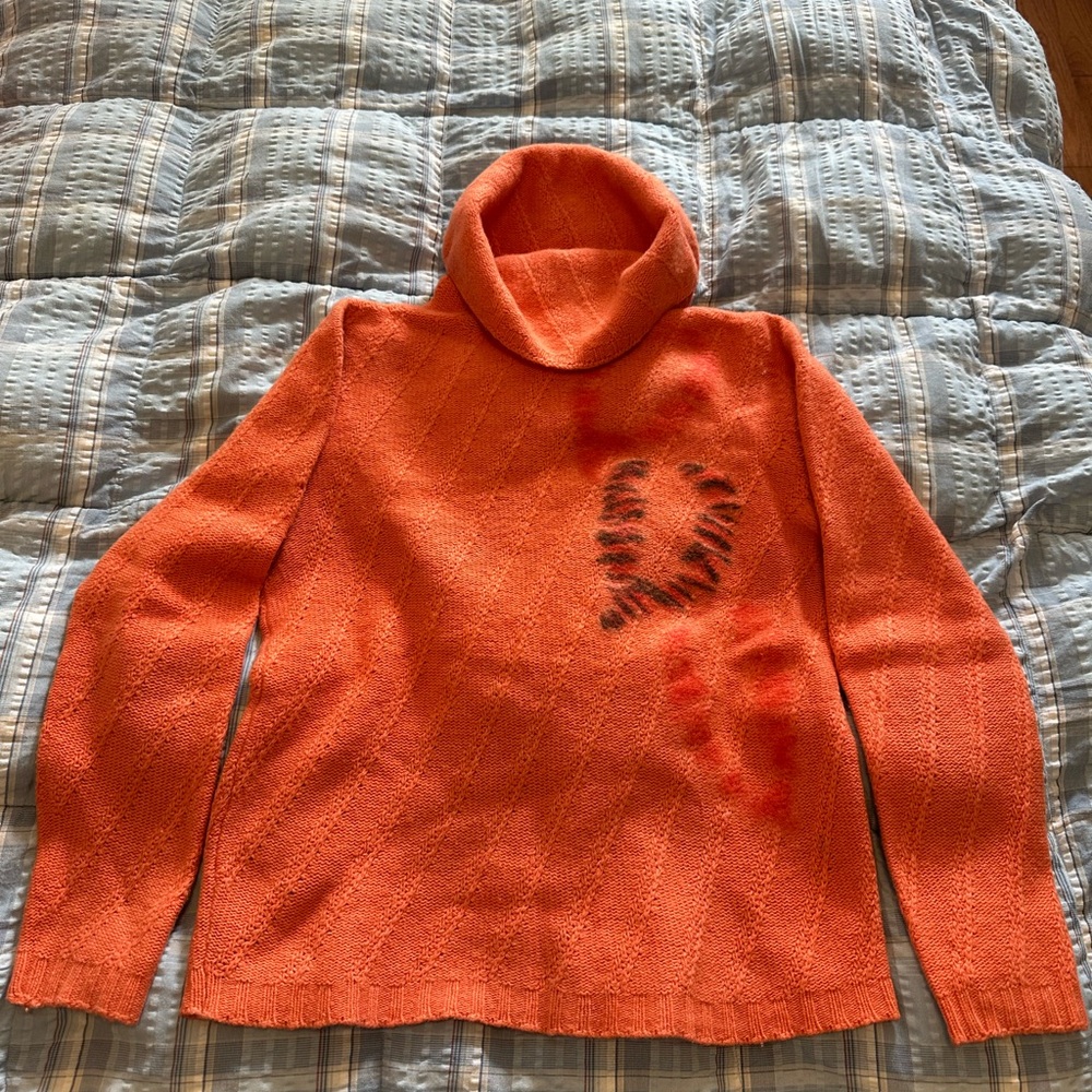 Vibrant Orange Cowl Neck Sweater